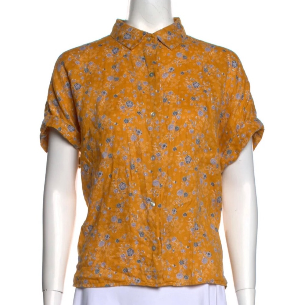 Mustard yellow Rachel Zoe top